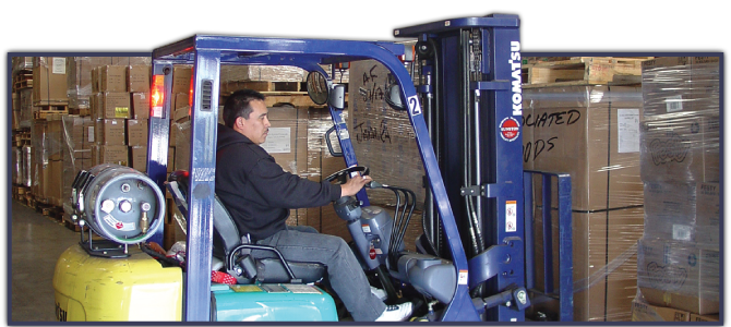 man on a forklift